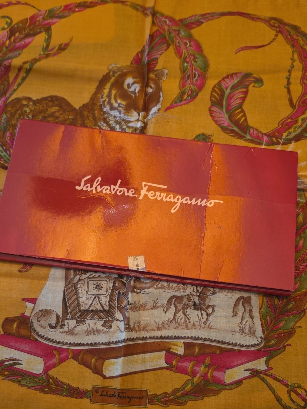 Salvatore Ferragamo Yellow Multicolor 100% Cotton with Animal and Scroll Motif - Picture 8 of 8